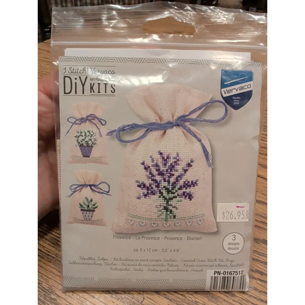 New DIY Vervaco Embroidery Kit Counted Cross Stitch Bags Satchets Three Designs